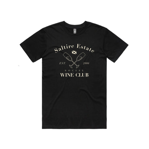 Saltire Social Club Organic 'Large Logo' T Shirt in Black