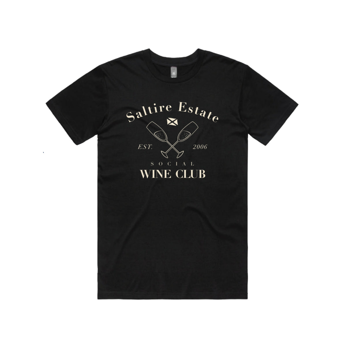 Saltire Social Club Organic 'Large Logo' T Shirt in Black